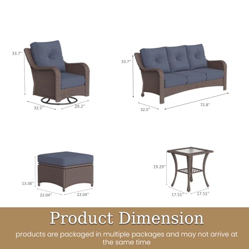 Aeeiua 9 Piece Outdoor Patio Furniture Set
