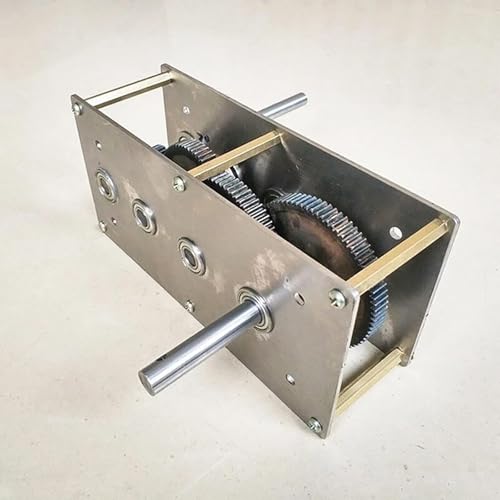 OLONETO Manual Hand Crank Gearbox with Handle – Customizable Speed Ratios (1:15–1:72), 3mm Steel Plate, 12mm Input Shaft – Ideal for Wind & Water Power DIY Projects(1:15)