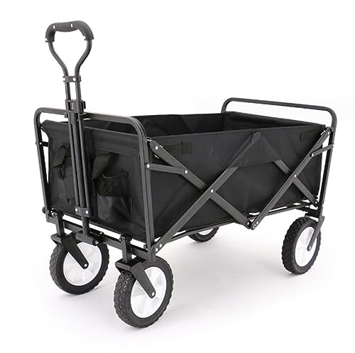 ZGLINMZ Trolley Cart Folding Garden Trolley Cart with 4 Wheels Heavy Duty Wagon Shopping Cart for Outdoor Camping Fishing Pull Truck Camping Cart Garden Wagon