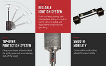 Fire Sense 63717 Performance Series Patio Heater With Wheels 46,000 BTU Output Electronic Ignition System Portable Outdoor Propane Heater For Residential - Espresso