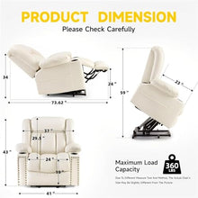 KTYUERGHK Overstuffed Power Lift Recliner with Heated Massage & USB Ports