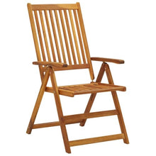 fsahslih Set of 2 Patio Reclining Chairs with Cushions Acacia Wood