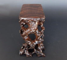 YTDJJWLS 6.6inch Ebony Wood Root Carved Display Rack Bonsai Pot Jade Statue Base Decor