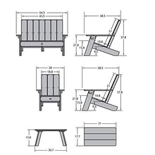 Highwood Italica Modern Adirondack 4pc Patio Set Federal Blue