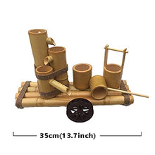 EliteBloom Bird Bath Water Features for The Garden Solar Powered,Bamboo Flowing Water Water Feature Fountain Feng Shui Wheel Waterwheel Humidifier,80Cm Ornaments