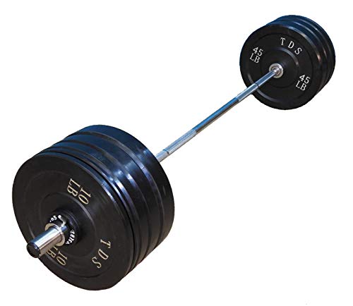 TDS 300 lb Olympic Weight Set with Rubber Bumper Plates, Iron Plates, and Olympic Bar