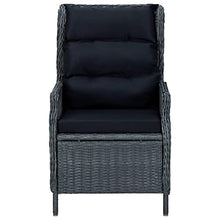 QINXIXINAIXI Reclining Patio Chair with Cushions Poly Rattan Dark Gray,Patio Dining Chairs,Garden Seat,Outdoor Chair for Outdoor Relaxation