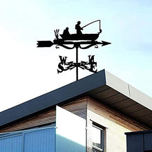 Weathervane Metal Weather Vanes with Teeth Fisherman Motorcycle Wind Direction Indicator Weather Vane Roof Weathervane for Roof Yard Wind Vane Measuring Tool (Airplane) (Fisherman)