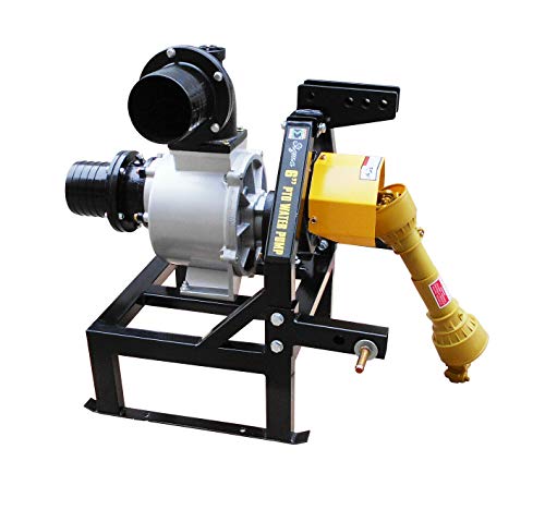 Sigma 6"-Inch PTO-Driven Clear Water Pump with 3-Point Hitch & Shaft Gear Drive – Tractor-Powered, 30 PSI Output, 16–20 ft Lift