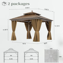 YITAHOME 10x10ft Hardtop Gazebo with Nettings and Curtains Aluminum Frame