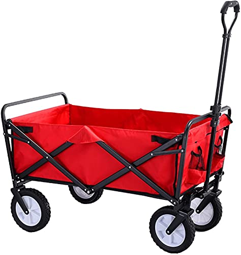 Outdoor Folding Utility Wagon Heavy Garden Transporter Folding Camping Trailer Portable Shopping Cart Adjustable Handle Sturdy and can Load 80kg/176lbs (Color : Style 3) (Style 2)