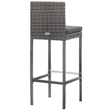 vidaXL 5-Piece Outdoor Patio Bar Set - Durable Poly Rattan and Acacia Wood - Weather-Resistant, Comfortable, Easy-Arrangement and Assembly - Gray