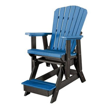 American Furniture Classics OS Home and Office Model 516BBK Fan Back Balcony Glider in Blue with a Black Base