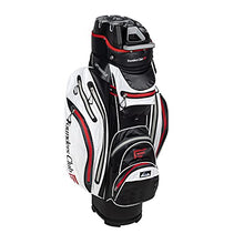 Founders Club Premium Cart Bag with 14 Way Organizer Divider Top White with Red
