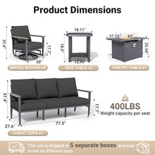 Sweecci Aluminum Outdoor Patio Furniture Set with 5.1-Inch Cushions