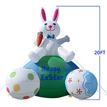 OZIS Giant 20FT Tall Inflatable Bunny with Eggs for Easter Outdoor Decorations