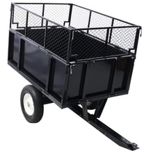 Neojoyoenix ATV Trailer Steel Dump Cart, 750lbs 22 Cubic Feet Utility Trailer Lawn Garden Trailer with Heavy Duty Tow Behind Carts and Removable Sides for Tractors, ATV, UTV, Lawn Mowers