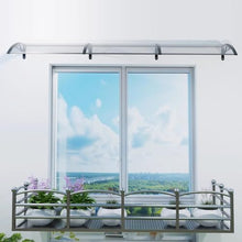 Modern Outdoor Canopy Front Door Canopy,Impact Resistant Patio Awning,UV Rain Snow Sunlight Protection Solid Sheet Outdoor Polycarbonate Cover and Aluminium Frame (59"x71")