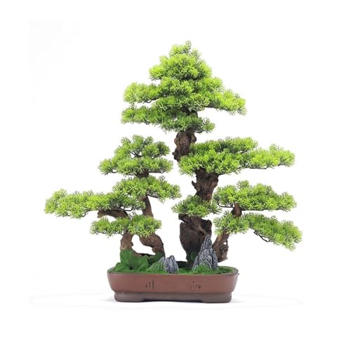 YXIANG56Q Fake Plants Office Study Chinese Decorative Ornaments Simulation Bonsai Fake Green Plants Potted Hotel High-Grade Furnishings Bonsai Tree