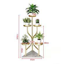 iumLeap Light Luxury Wrought Iron Flower Stand Living Room Floor-Standing Marble Minimalist Flower Pot Stand Indoor Multi-Layer Plant Display Stand, Blue