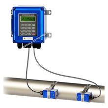 Water Flow Meter, TUF-2000B Wall Mounted Water Flow Meter Transducer TS-2/TM-1-HT Optional SD Storage Clamp Sensor Liquid Ultrasonic Flowmeter,for Outdoor Garden Hose Watering(Host and TM-1-HT)