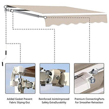 Retractable Patio Awning, Manual Deck Awning Sunshade Shelter With Crank Handle And Water-Resistant Polyester, Retractable Canopy For Yard, Porch, Balcony ( Color : Beige , Size : 13x11.5FT/4x3.5M )