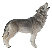 Standing Howling Grey Wolf Statue