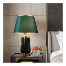 WOAITIANTIAN Desk Lamps Nordic Ceramic Bedside Lamp with Remote & Stepless Dimming(Green)
