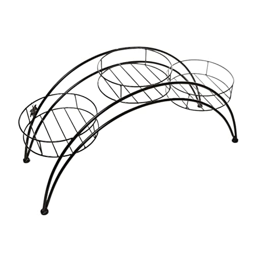 BIOMICE Plants Stand Wrought Iron Flower Stand Arched Pot Holder Plant Shelf for Indoor Outdoor Decor Plant Holders Indoor(Black)