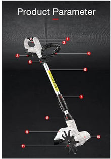 MekUk Garden Tiller & Cultivator Cordless Electric Mower with 2000Mah Rechargeable Battery Garden Cultivator Hoe Portable Garden Cultivator for Garden Care Compacted Soils and Lawn Yard