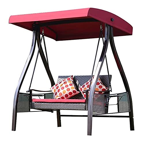 Large Outdoor Porch Swing Garden Patio Swing Chair Porch Swing with Stand Outside Furniture Outdoor Swing Rocking Chair, Cushion Waterproof Polyester Cloth Garden Recliner(160*120*186cm)