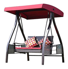 Large Outdoor Porch Swing Garden Patio Swing Chair Porch Swing with Stand Outside Furniture Outdoor Swing Rocking Chair, Cushion Waterproof Polyester Cloth Garden Recliner(160*120*186cm)