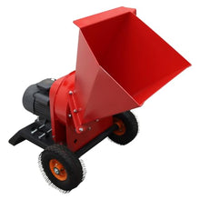 EQCOTWEA Hand Pushed Wood Crusher,220V Wood Chipper Shredder Mulcher with Wheels for Tree Branches Corn Straw & Yard Waste,7"x5" Feed Hopper & Adjustable Discharge Port 3KW