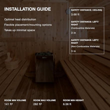 Harvia The Wall Electric Sauna Heater, Black, 240V, 6kW