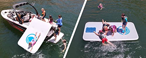 Lakesurf Slide Island Inflatable Boat Slide and Mat Gray/Blue/Black