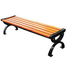 Renovation House Outdoor leisure garden chair with backrest double solid wood park bench garden terrace bench with armrests leisure seat with waterproof and rust proof cast aluminum frame suitable for