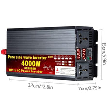 4000W 5000W Pure Sine Wave Power Inverter, 12/24/48/60/72V DC to 110V AC for Home, RV and Off-Grid Solar Systems, with 2 Outlets and USB Port, LCD Display