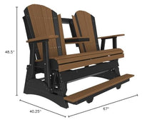 Furniture Barn USA Poly Lumber 5' Balcony Adirondack Glider, Antique Mahogany & Black
