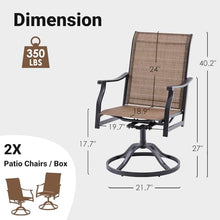 Soohow Outdoor Dining Chairs Set of 4, 360°Swivel Patio Dining Chair with Textilene Fabric, Outdoor Metal Armchair All Weather Resistant, Ergonomic Comfort, Perfect for Patio, Backyard, Balcony