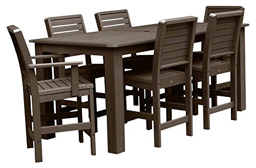 Highwood 7pc Rectangular Counter Height Dining Set 84" x 42" Weathered Acorn
