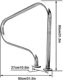 MSHOSAC Stainless Steel Pool Handrail, Safety Rail with Mounting Kit for Swimming Pools & Outdoor Areas, Rust-Resistant