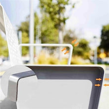 Park Patio Seat Modern Recreation Bench, Patio Park Bench with Back and Armrest, Outdoor Leisure Bench with Solid Steel Frame, for 2-4 People Garden Furniture