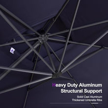 OROTLECT 9' X 12' Rectangle Cantilever Patio Umbrella Gray Pole Outdoor Umbrella With UV Protection,Navy