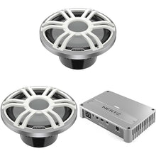 HERTZ Venezia V1 Monoblock Subwoofer Marine Amplifier with 2 HMS 12" 2 Ohm Subwoofers and RGB LEDs White Grille