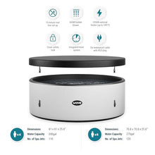 WAVE Ontario Drop-Stitch Hot Tub | Rigid-Wall Portable Outdoor Spa | Up to 130 AquaBubble™ Jets | Herringbone Finish | 6 Person