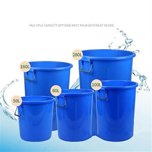 YXCUIDP 50L/60L/100L/160L/280L Large Plastic Storage Barrel,Food Grade Circular Water Storage Tank with Plastic Water Bucket Cover for Outdoor Camping, Household Emergency Water Tank(Blue Without Cove