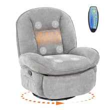 Garvee 360° Swivel Rocker Oversized Recliner Chair with Massage & Heating