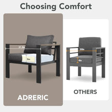 ADRERIC Patio Furniture Set 7 Seats and Coffee Table, 5 Pieces Patio Conversation Set with Thick Cushion, Ottomans, Deluxe Aluminum Modern Outside Sectional for Porch, Balcony, Deck, Yard, Dark Gray