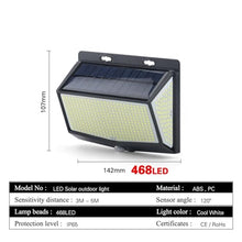 Post Lights Outdoor Garden Solar Lights for Garden Decoration 468 LED Solar Light Outdoor Solar Lamp Powered Sunlight Waterproof PIR Motion Sensor Street Light