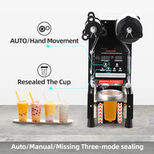 Garvee Auto Cup Sealing Machine 500-650 Cups/H Digital Control LCD Black